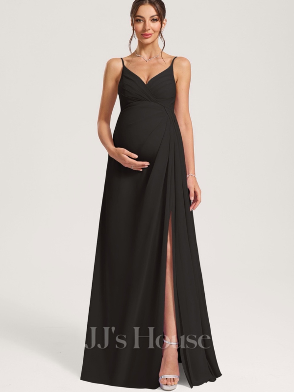 JJ's House Black Shaye
A-line Pleated Chiffon Maternity Dress- Size 10